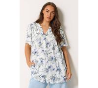 Yours Floral Notch Neck Blouse In White White
