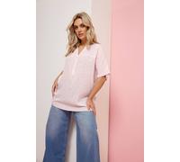 Yours Floral Notch Neck Top In Light Pink Light Pink 22-24