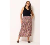 Yours Curve & Orange Floral Culottes - Women's - Plus Size Curve