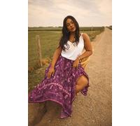 Floral Print Hanky Hem Skirt Yours Red 20