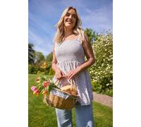 Yours Curve Floral Shirred Tie Sleeve Cami Top - Women's - Plus Size Curve