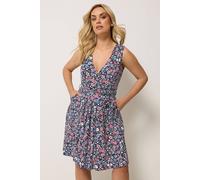 Yours Floral Sleeveless Wrap Front Dress Multi