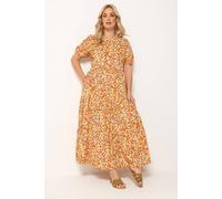 Yours Floral Summer Maxi Dress In Yellow Yellow