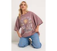 Yours Floral & Sun Graphic Boxy T-Shirt In Dusty Pink Dusty Pink