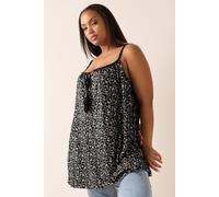 Yours Floral Tie Vest Top In Black Black