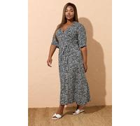 Yours Curve & White Floral Wrap Maxi Dress - Women's - Plus Size Curve