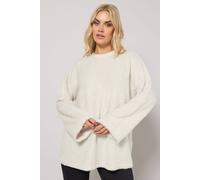 Yours Fluffy Knit Jumper In Cream Cream 30-32