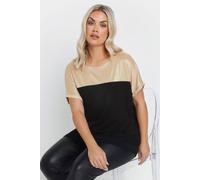 Yours Foil Detail Top In Gold Gold 22-24