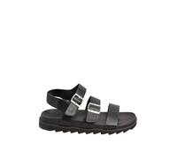 Extra Wide Fit Footbed Buckle Sandals Yours Black 9EEE