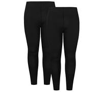 YOURS FOR GOOD 2 Pack Curve Cotton Stretch Leggings - Women's Black
