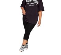 Yours for Good Curve Cotton Essential Lace Trim Crop Leggings - Women's - Plus Size Curve