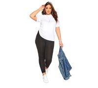 Yours for Good Curve Cotton Stretch Leggings - Women's - Plus Size Curve Black