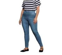 Yours for Good Curve Indigo Blue Pull On Bum Shaper Stretch Lola Jeggings - Women's - Plus Size Curve