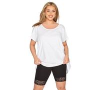 Yours for Good Curve Lace Trim Stretch Cycling Shorts - Women's - Plus Size Curve Black