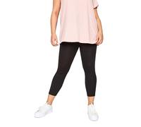 Yours for Good Curve Plus Size Cotton Soft Stretch Cropped High Waisted Leggings - Women's Yoga Workout Gym Black 18