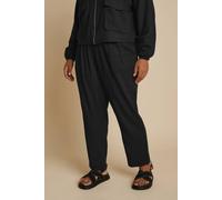 Yours Formal Linen Trousers In Black Black 18