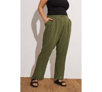 Yours Formal Linen Trousers In Green Green 20