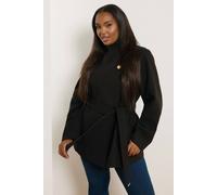 Yours Formal Wrap Coat In Black Black 16
