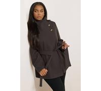 Yours Formal Wrap Coat In Brown Brown 18