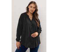 Yours Frill Neck Blouse In Black Black 26-28