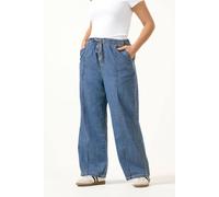 Yours Front Seam Wide Leg Jeans In Blue Blue 22