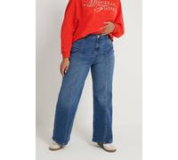 Yours Front Seam Wide Leg Jeans In Dark Blue Dark Blue 20