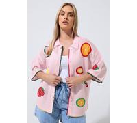 Yours Fruit Knitted Shirt In Baby Pink Baby Pink