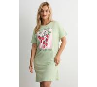 Yours Women's 'Fruit Market' Sleep Tee Nightdress in Light Green | Size: 14-16 Yours Light Green 14-16