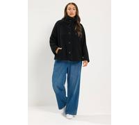 Yours Women's Funnel Neck Borg Jacket in Black | Size: 22/24