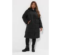Yours Women's Funnel Neck Midi Coat in Black | Size: 18 Yours Black 18