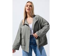 Yours Women's Funnel Neck Shacket in Grey | Size: 18 Yours Grey 18