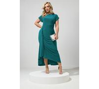 Yours London Curve Blue Gather Detail Dress - Women's - Plus Size Curve
