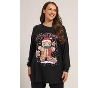 Yours Gingerbread Man Novelty Jumper In Black Black 30-32