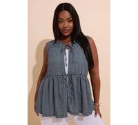Yours Curve Gingham Bow Tie Front Top - Women's - Plus Size Curve