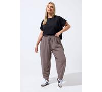 Yours Gingham Crinkle Wide Leg Trousers In Pink Pink