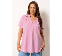 Yours Curve Gingham Blouse - Women's - Plus Size Curve Pink