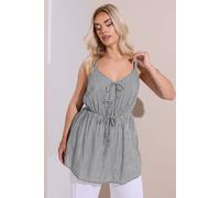 Yours Curve & White Gingham Tie Front Cami Top - Women's - Plus Size Curve