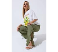 Yours Gingham Tie Side Trousers In Green Green 12