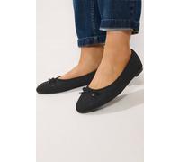 Yours - Glitter Ballet Pumps in Wide E Fit & Extra Wide Eee Fit - Women's