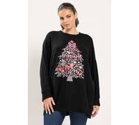 Yours Glitter Christmas Tree Novelty Sweatshirt In Black Black