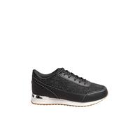 Yours - Glitter Metallic Trim Trainers in Wide E Fit - Women's Black