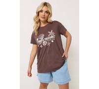 Yours Graphic Printed T-Shirt In Chocolate Chocolate