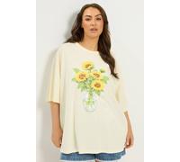 Yours Women's Graphic T-Shirt in Yellow | Size: 18