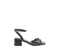 Yours - Green Strappy Cross Over Heels In Extra Wide Eee Fit - Women's