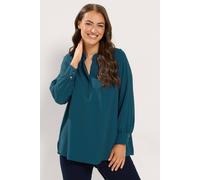 Yours Women's Half Placket Blouse in Green | Size: 20