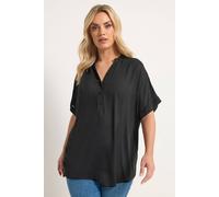 Yours Women's Half Placket V-Neckline Blouse in Black | Size: 26-28 Yours Black 26-28