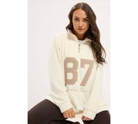 Yours Women's Half Zip Fleece in Ivory | Size: 20