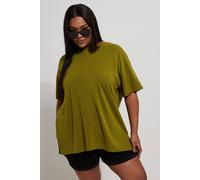 Yours Heavyweight Oversized T-Shirt In Olive Olive 26-28