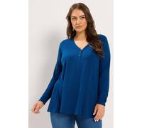 Yours Henley Swing Top In Blue Blue