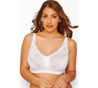 Yours Women's Hi Shine Lace Non Wired Bra in White | Size: 38F Yours White 38F